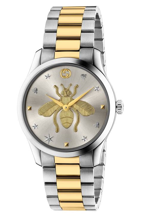 gucci silver bee watch|gucci bee watch ladies.